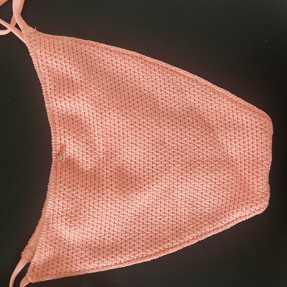 Victoria's Secret Coral Crochet Bikini Set - Picture 3 of 5